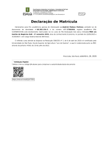 Declara&ccedil;&atilde;o de Matr&iacute;cula &ndash; MBA em Gest&atilde;o de Neg&oacute;cios EaD USP/ESALQ