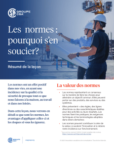 Les normes : pourquoi s'en soucier? | R&eacute;sum&eacute; de le&ccedil;on Groupe CSA