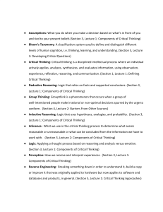 Critical Thinking Key Terms & Definitions