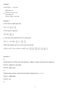 Probability Theory Homework Solutions: Cards, Coins, Lottery Problems