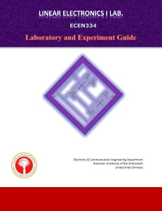 Linear Electronics I Lab ECEN334 Laboratory and Experiment Guide