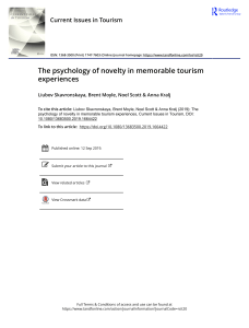The Psychology of Novelty in Memorable Tourism Experiences