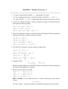 MATB44 Weekly Exercises 2: Differential Equations Problem Set