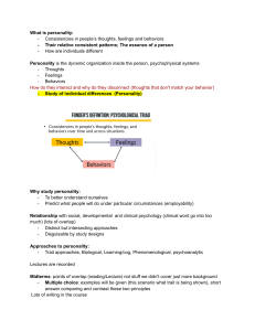 Personality Psychology Lecture Notes: Definition & Approaches