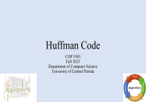 Huffman Code Presentation: Greedy Algorithms & Data Compression