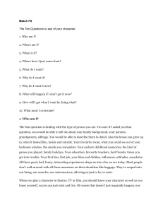 Match Fit: The Ten Questions for Building a Character in Acting