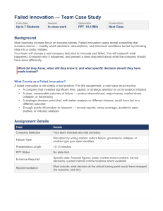 Failed Innovation Team Case Study &mdash; Business Course Assignment Brief