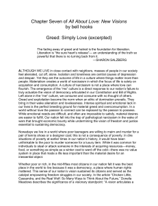 Greed: Simply Love by bell hooks