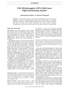 Did Michelangelo Have High-Functioning Autism? Research Paper