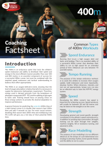 400m Coaching Factsheet: Training, Workouts & Season Plans