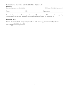 National Taiwan University Calculus 1 Homework 1