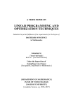 Linear Programming and Optimization Techniques Term Paper