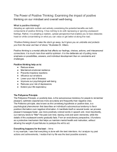 The Power of Positive Thinking: Impact on Mindset and Well-Being