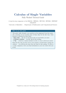 Calculus of Single Variables Fully Worked Tutorial Guide