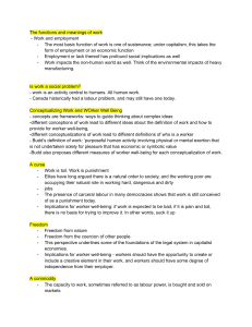 Functions and Meanings of Work: Sociology Lecture Notes