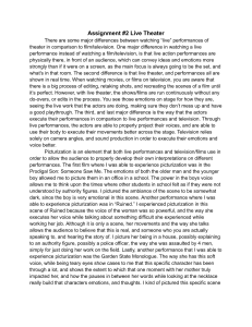 Live Theater Assignment: Differences from Film/TV & Performance Analysis