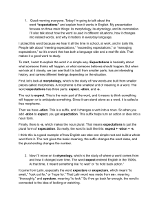 Morphology, Etymology, and Connotation of 'Expectations'