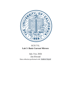 Lab 3: Basic Current Mirrors - ECE171L
