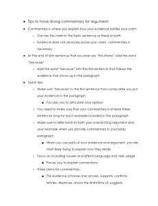 Strong Commentary Tips for Argument & Synthesis Essays
