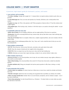 College Math Study Smarter: Practical Guide for Homework & Exams