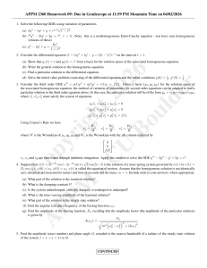 APPM 2360 Homework 09: ODEs and Mass-Spring Systems
