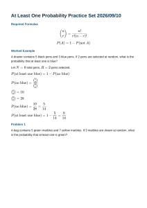 Probability Practice Set: At Least One Problems
