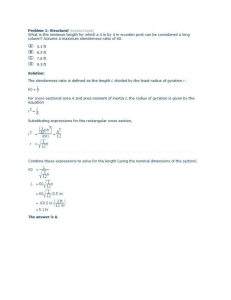 Minimum Length of 4x4 Wooden Long Column: Slenderness Ratio Problem