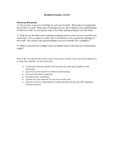 Reading Strategies Activity: Previewing, Skimming & Annotating