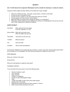 Macbeth Drama Lesson Plan: Witches Scene Teaching Worksheet