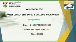 NC CET College AET Level 4 Site-Based & College Moderation Guide