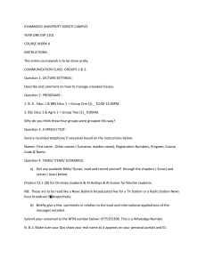 Kyambogo University ESP 1101 Course Work II &ndash; Communication Class