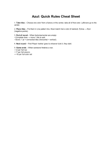 Azul Quick Rules Cheat Sheet &ndash; Board Game Rules & Scoring Guide