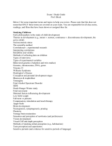 Exam 1 Study Guide: Child Development Key Terms & Topics