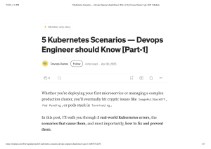 5 Kubernetes Scenarios Every DevOps Engineer Should Know &ndash; Part 1
