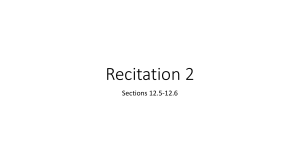 Recitation 2 &ndash; Lines and Planes in Space: Calculus Problems