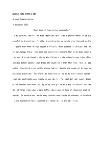 What Does It Take to Be Successful? Student Essay on Discipline