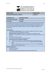 Advanced Mathematical Concepts ADMC5112 Assignment Paper 2021