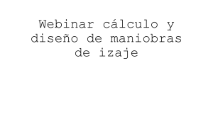 Webinar: C&aacute;lculo y Dise&ntilde;o de Maniobras de Izaje