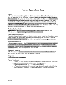 Nervous System Case Study: Medical Terminology Stroke Assignment