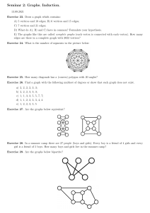 Seminar 2: Graphs and Induction - Discrete Math Exercises