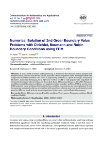 Numerical Solution of 2nd Order Boundary Value Problems using FDM