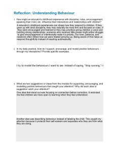 Reflection: Understanding Behaviour &ndash; Educator Worksheet