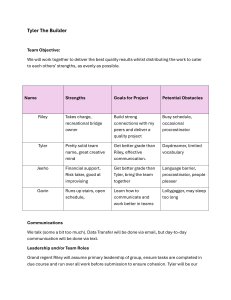Tyler The Builder Team Charter &ndash; Roles, Goals & Guidelines