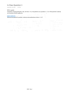 Particle Kinematics In-Class Problem with Worked Solutions