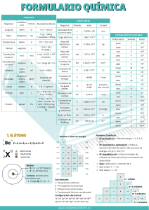 Formulario de Qu&iacute;mica: F&oacute;rmulas, Constantes y Tablas de Bachillerato