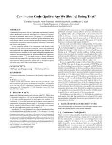 Continuous Code Quality: Are We (Really) Doing That? | ASE 2018