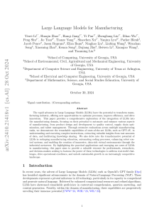 Large Language Models for Manufacturing: LLM Applications Survey