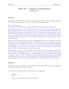 ELEC 331 Computer Communications Problem Set 1 with Solutions