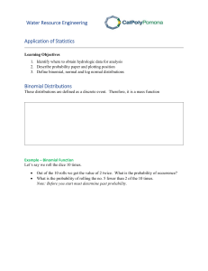 Water Resource Engineering: Application of Statistics - Lecture Slides