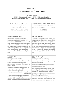 UCP 600 Bilingual English-Vietnamese: Documentary Credit Rules